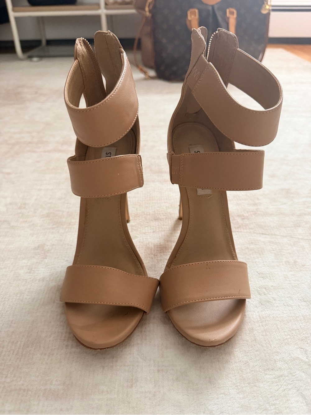 Steve Madden Tan Strappy High Heel Sandals